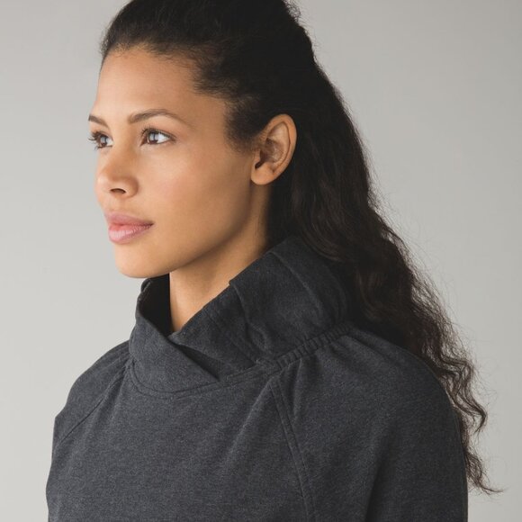 Lululemon After All Pullover In Heathered Black Size 4 - Picture 2 of 11